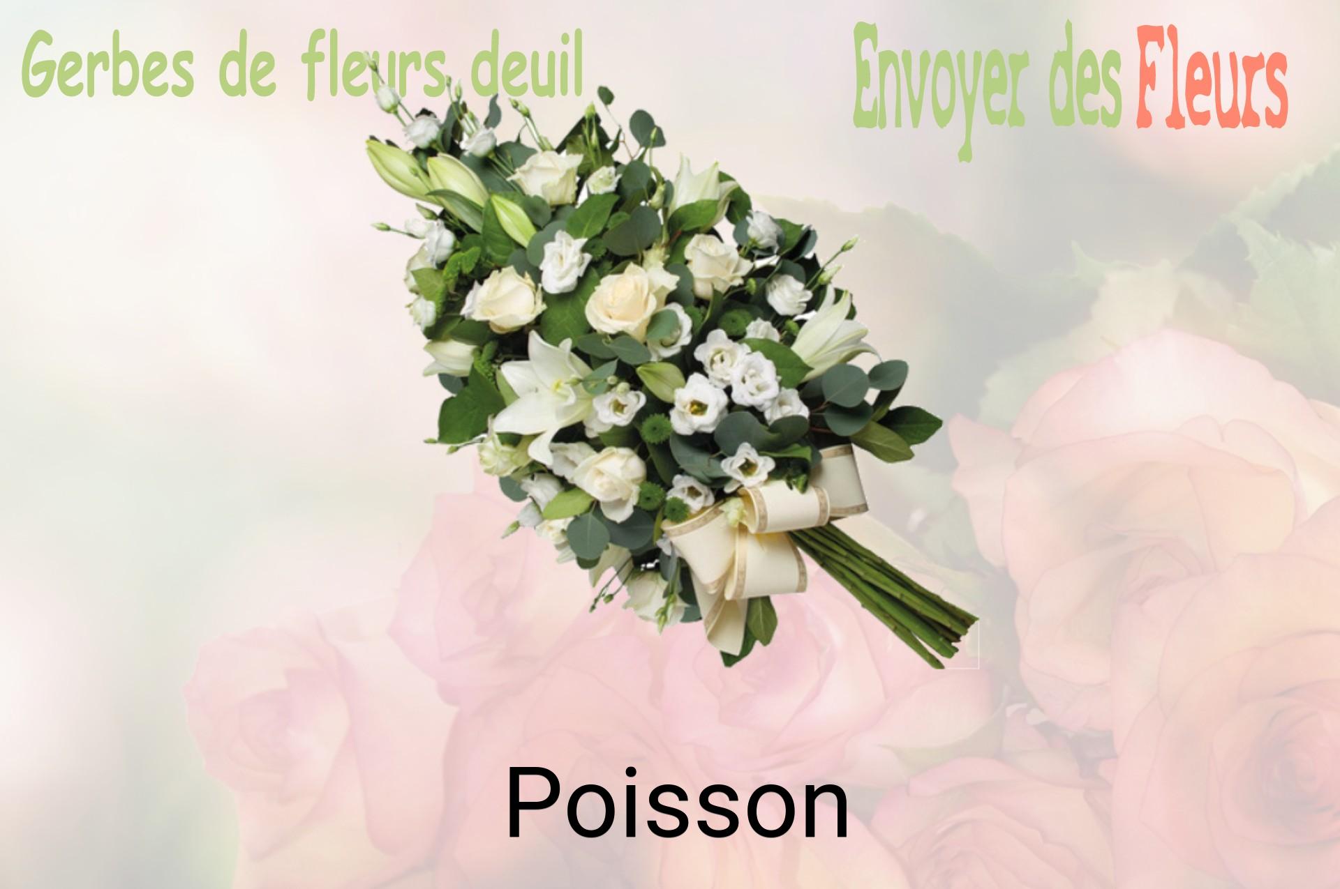 Gerbe de fleurs de deuil livrée à Poisson